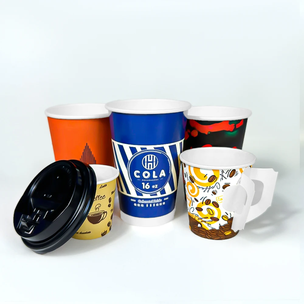 ZJPACK Custom logo 8oz 12oz 16oz Single Wall Disposable Paper Cups customized hot coffee paper cup