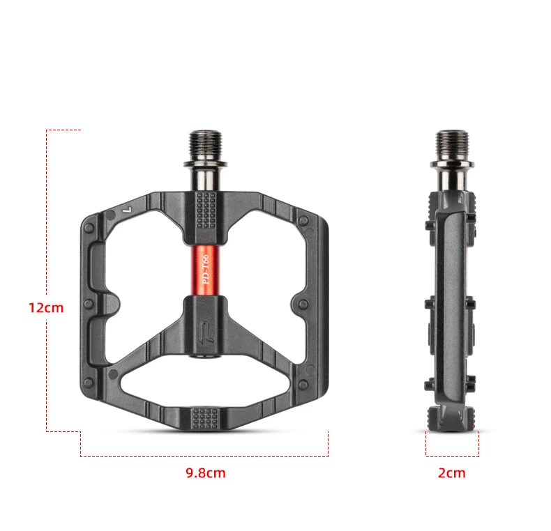 PROMEND T66 Bicycle Pedal Double Sleeve Anti-Skid Aluminum 3 Sealed Bearings Peilin  Road Race Bike Both Mountain Bike Pedal