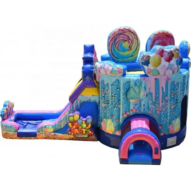 Best Sale Cheap Inflatable Birthday Cake Bouncy Combo Wet and Dry and Inflatable Jumping Castle For Kids