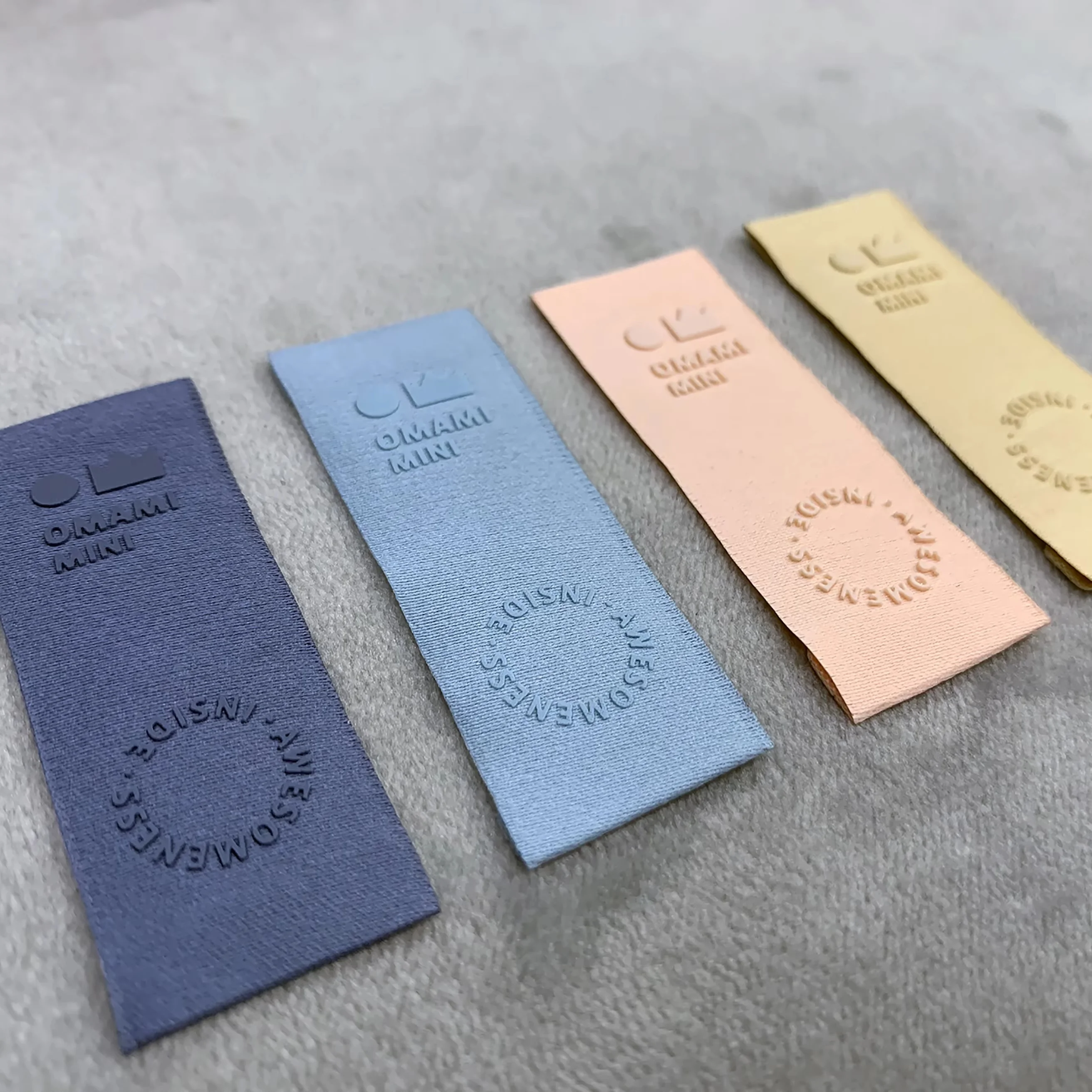 Custom 100% organic cotton High-Density Woven Fabric Label Clothing Accessories Label Garment Brand Tags 3D silicone Logo Labels