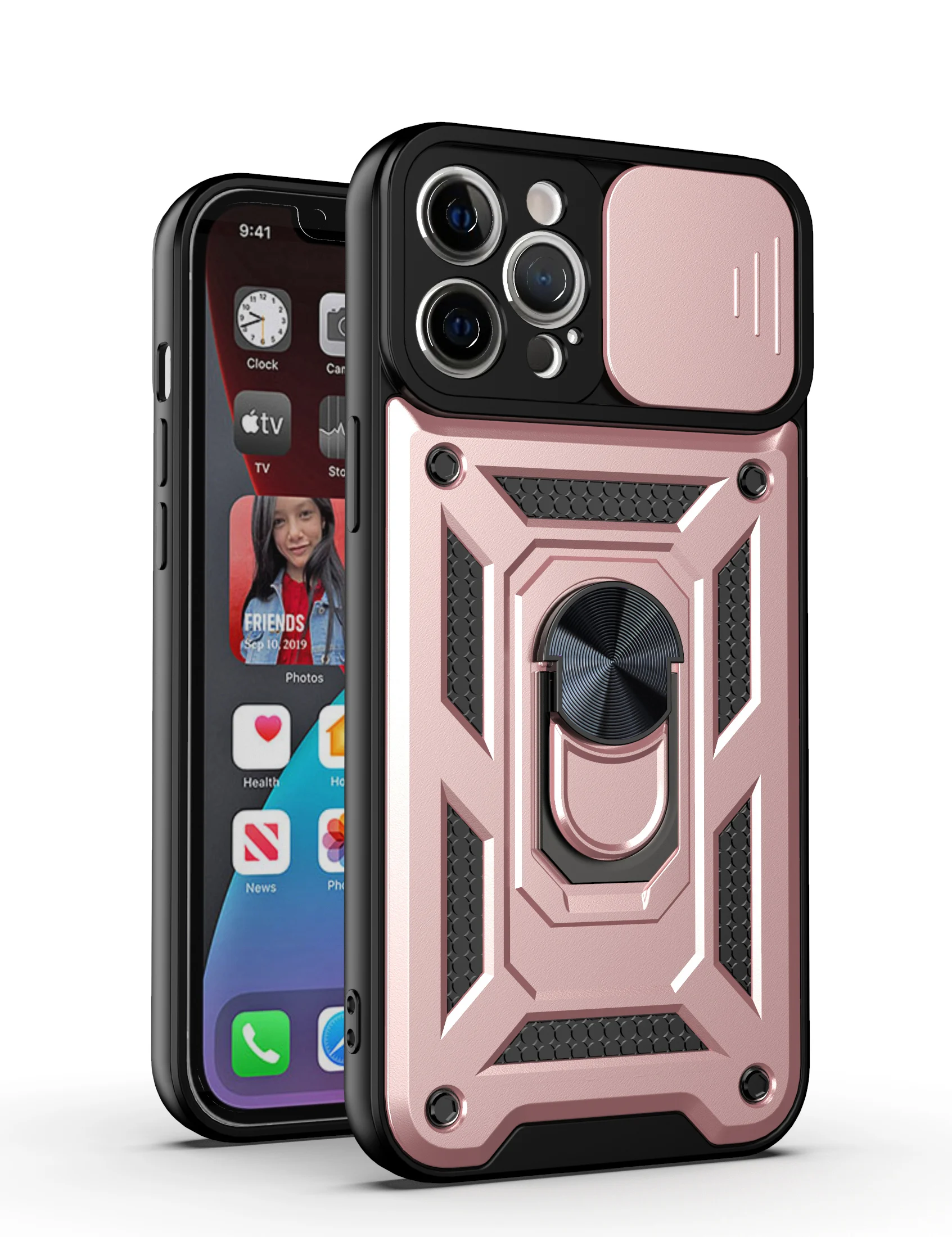 Роскошные Аксессуары для мобильных телефонов 2 в 1, задняя крышка для iPhone 13, 12, чехол с кольцом-подставкой для сотового телефона Samsung Galaxy A72, 52, 32, 12, 02