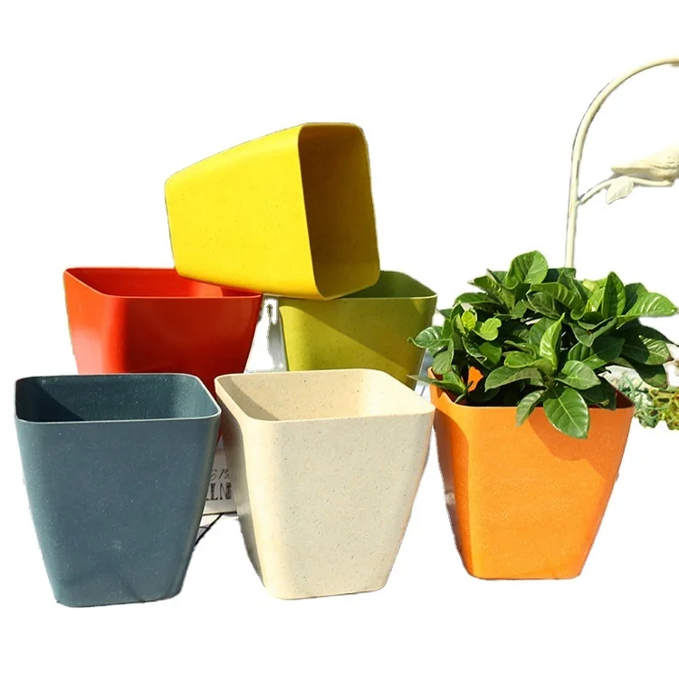 High Quality Home Garden Decoration Bamboo Fiber Flower Pot Planter Floral Pot China made