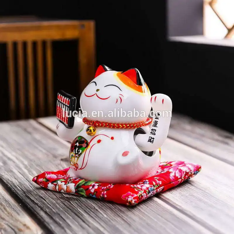 2020 Лидер продаж партиями по 6 дюймов Lucky Cat развевающийся манэки-нэко \ керамика для оптовой