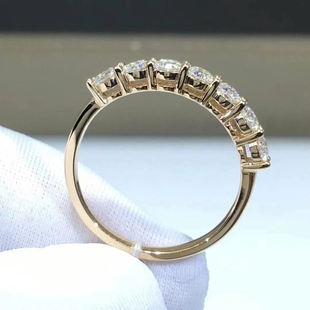 AZ068 Customized 2-2.5 Grams 18k Real Gold Rose Gold Ring Round Brilliant Cut Moissanite Diamond Engagement Wedding Ring