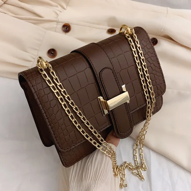 2023 Chic Crocodile Print Leather Shoulder clutch purse handbag Women Trendy Ladies Alligator 2023 mini fashion bag