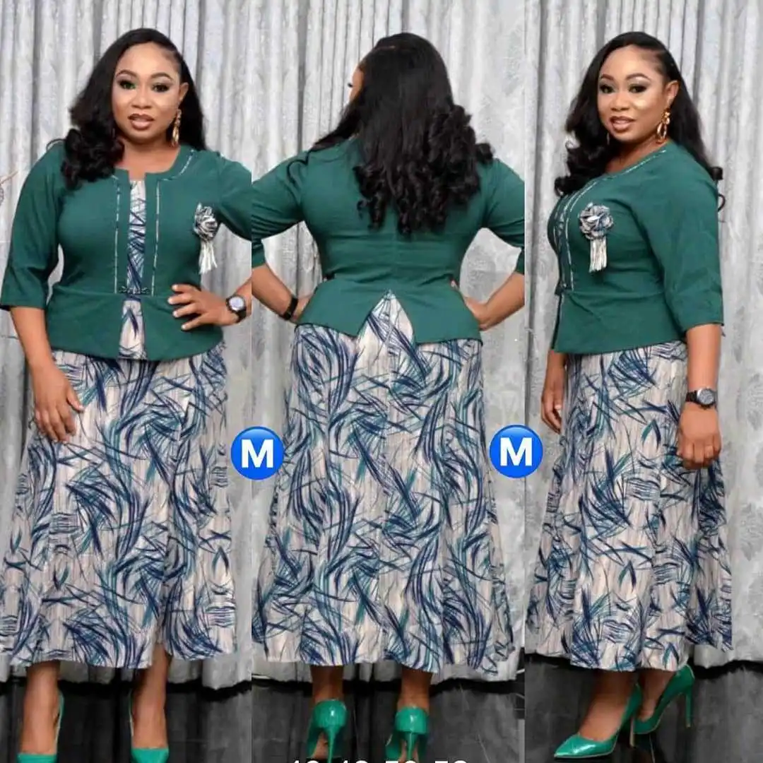 Europe and America casual dresses women turkey jacket and dresses 2 pcs plus size clothes