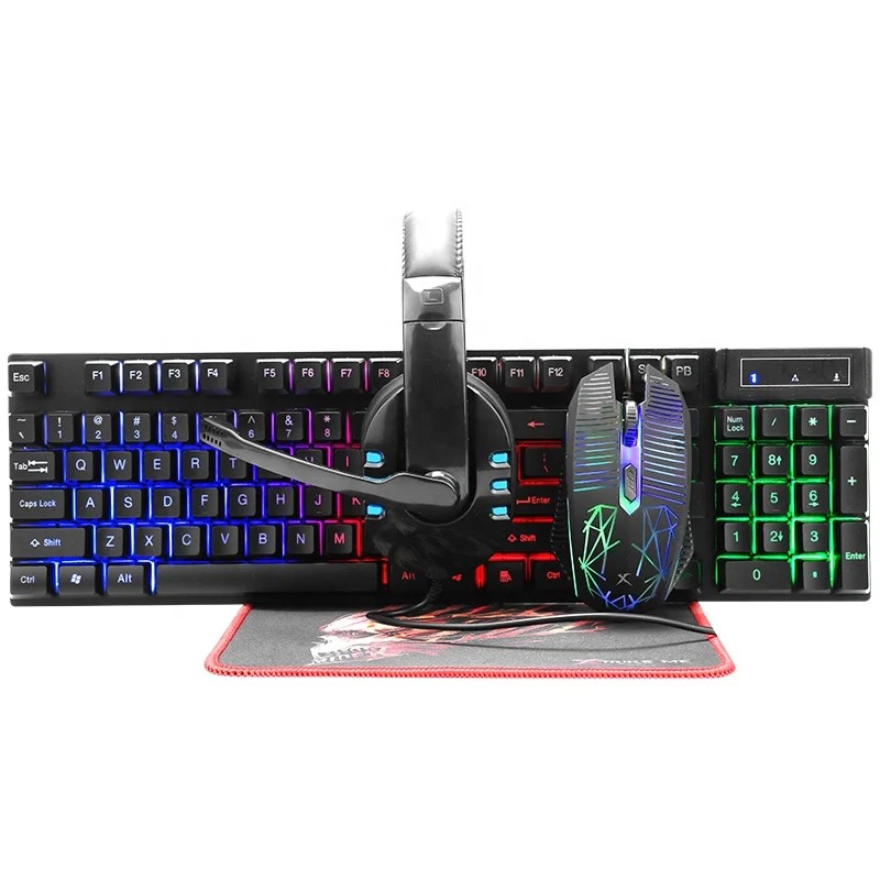 Лидер продаж от производителя, игровая мышь и клавиатура для геймера с подсветкой RBG и USB-кабелем для ПК, как для игр, так и для офиса