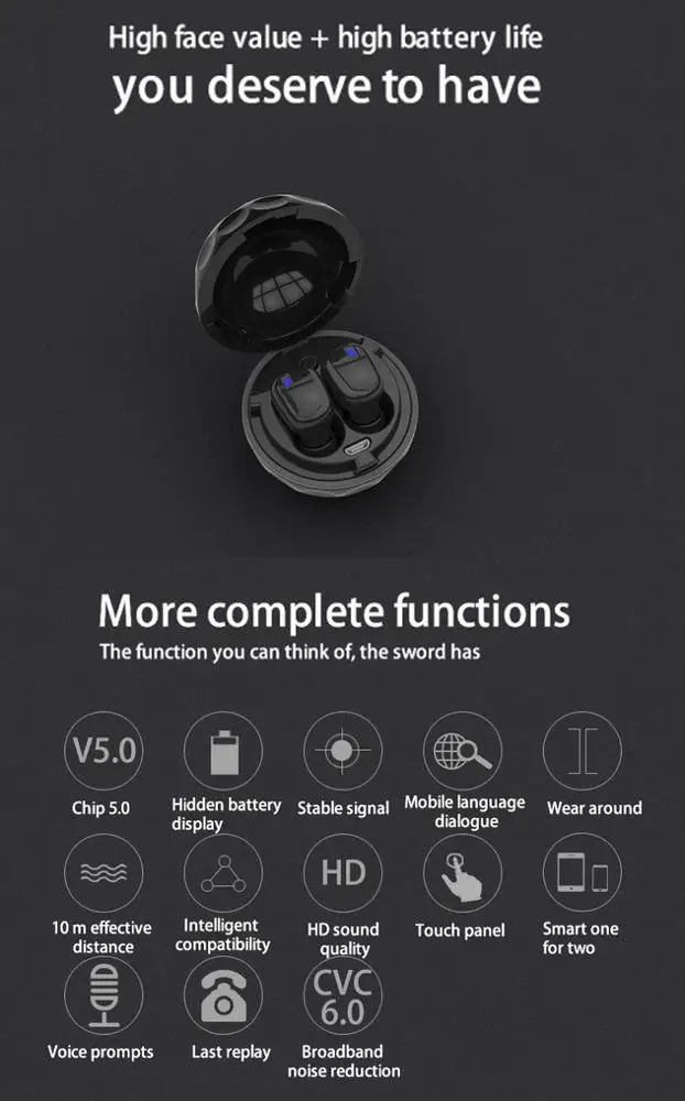 водонепроницаемые Bluetooth 5,0 Hifi True Bluetooths беспроводные Tws наушники с зарядкой для iphone samsung