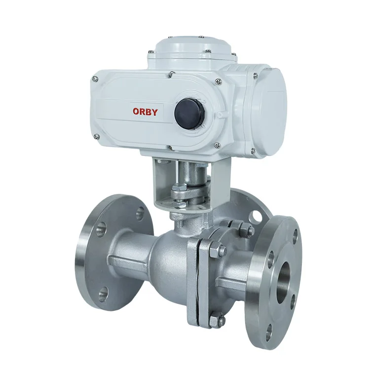 ANSI Class#150 #300 T-Port L-Port electric actuator motorized flanged 3 way stainless steel ball valve