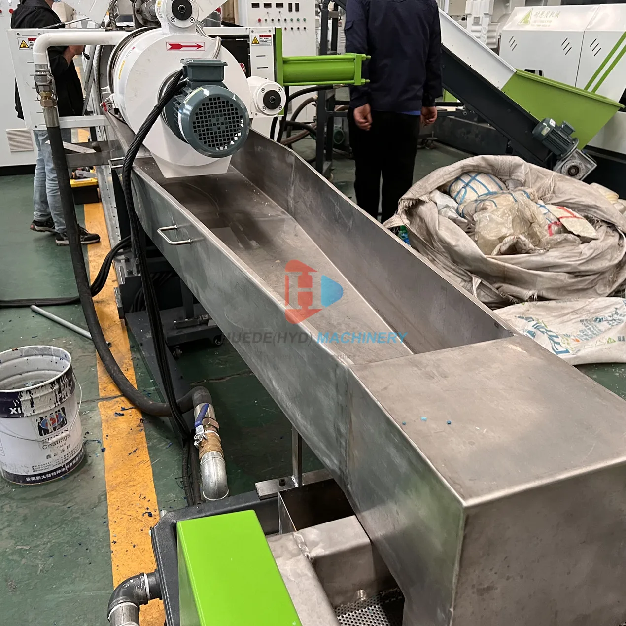 Recycling Plastic PP PE Woven Bag Film Pelletizing Line Pellets Extruder Making Machine