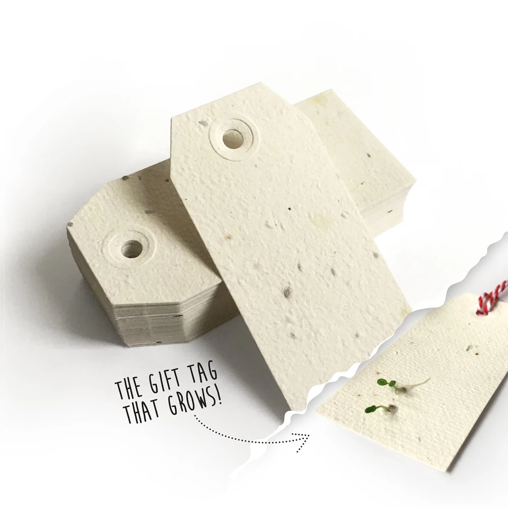 Custom ECO biodegradable labels swing tags Handmade paper hang tag For Clothing Garment