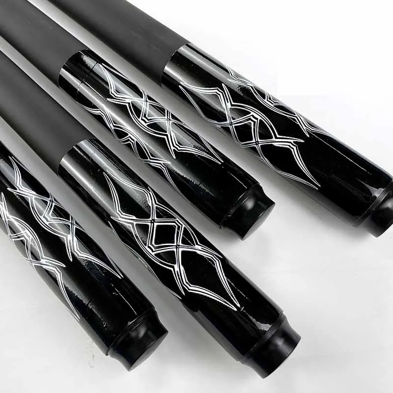 Hot Sale Black Grey Stainless Steel Joint 13mm 57 Inch Length Billiard Cues 1/2 Billiard Carbon Fiber Pool Cue Sticks