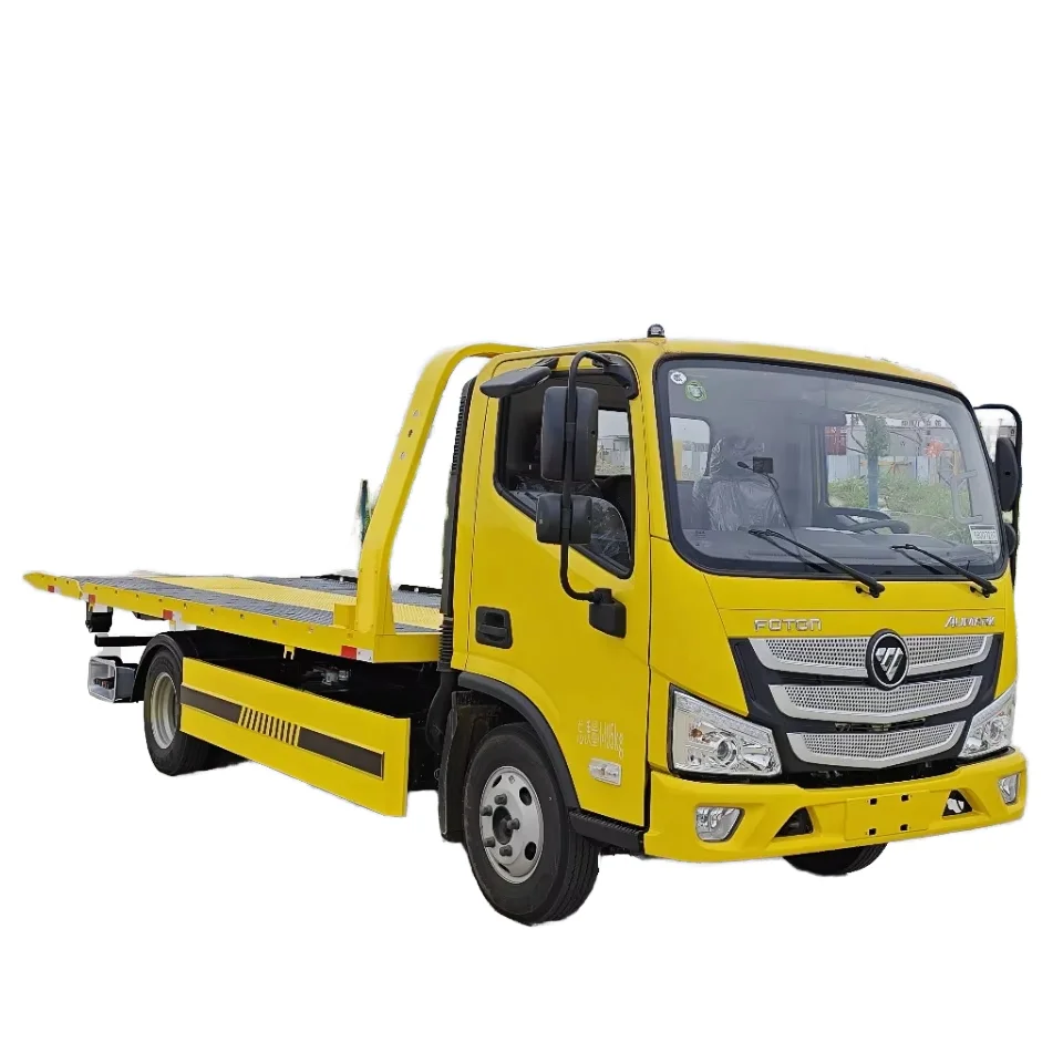 Foton OMarco 4X2 Flatbed Towing Truck 3600mm160 hp blue brand clearance car 4 5 6 Ton tow truck wrecker With Cheap Price