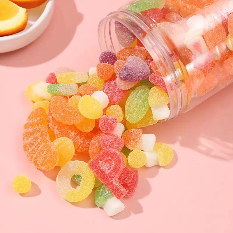 Wholesale Chinese Snacks Assorted Gummy Candy Halal Gummies Sweets OEM Fruity Sour Confectionery Exotic Soft Candies 250g