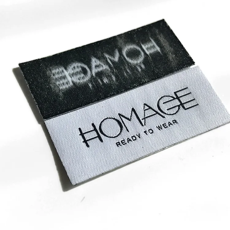 Custom Hot Melt Glue Adhesive Backing Heat Press Brand Fabric Woven Clothing Neck Iron On Labels