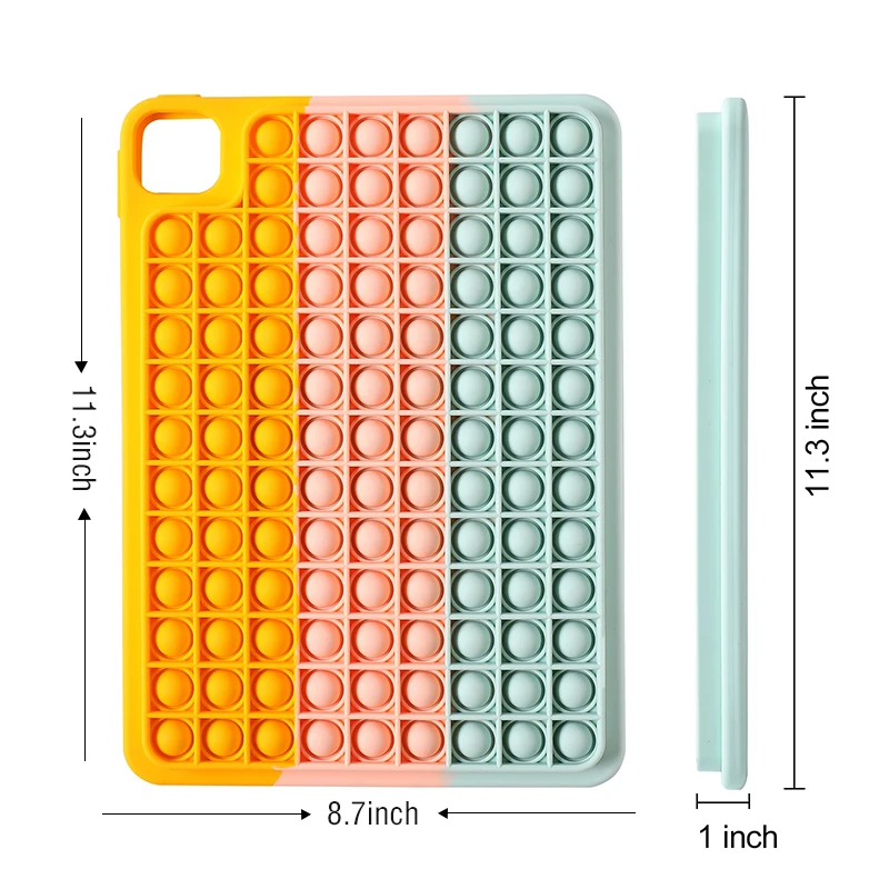 Tablet Case Silicone Sensory Fidget Toy Tablet Cover Push Bubble Game Tablet Case for pro 10.2/11 inch