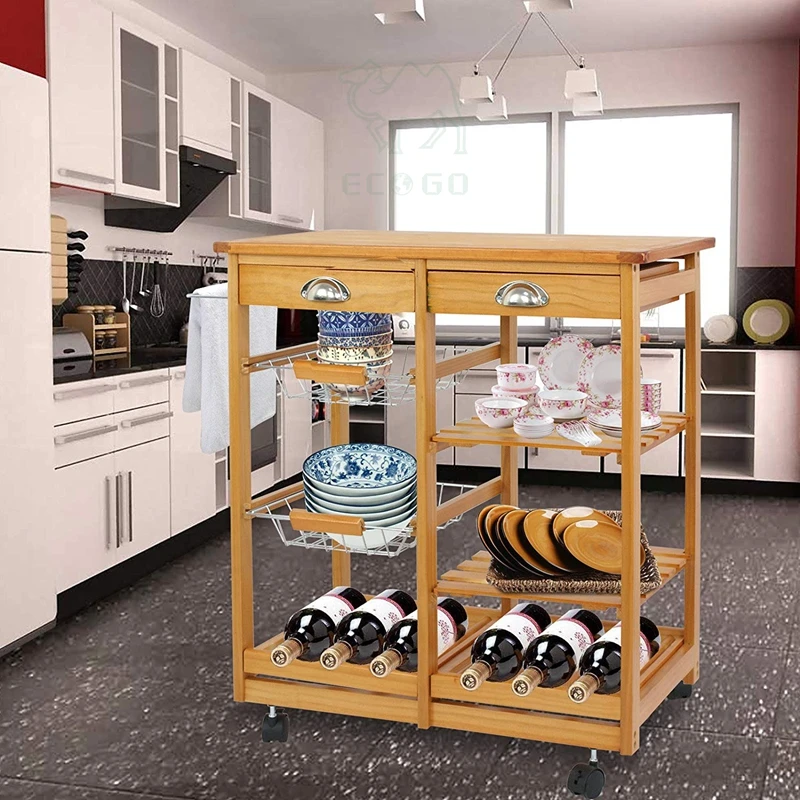 4-Tier Multifunction Utility Food Tea  Kitchen Storage Trolley Cart