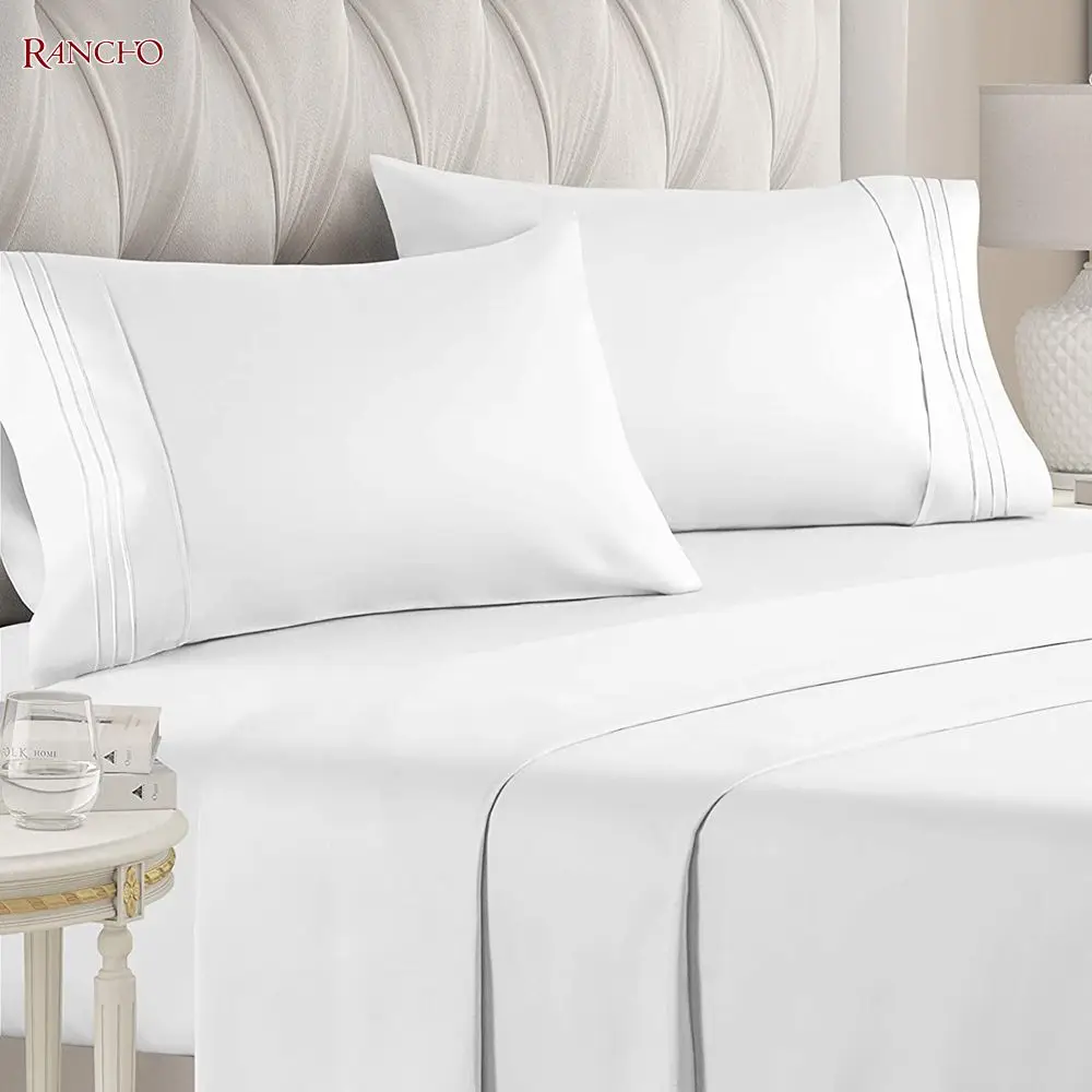 Hotel use hot sale factory wholesale custom embroidery bed sheet bedding set