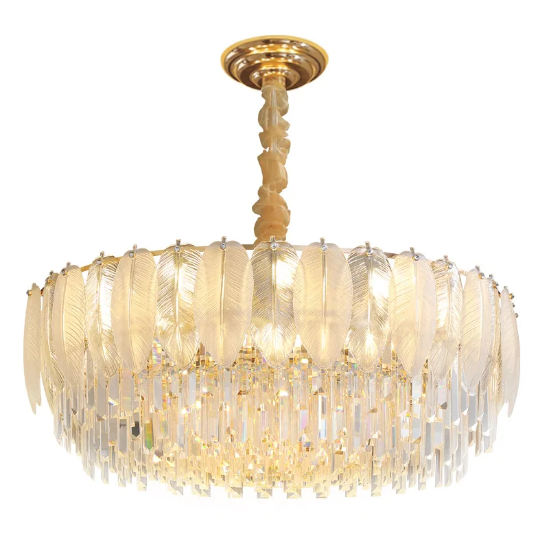 French light luxury living room chandelier, modern minimalist dining room lamp,  bedroom lamp, cream style crystal chandelier