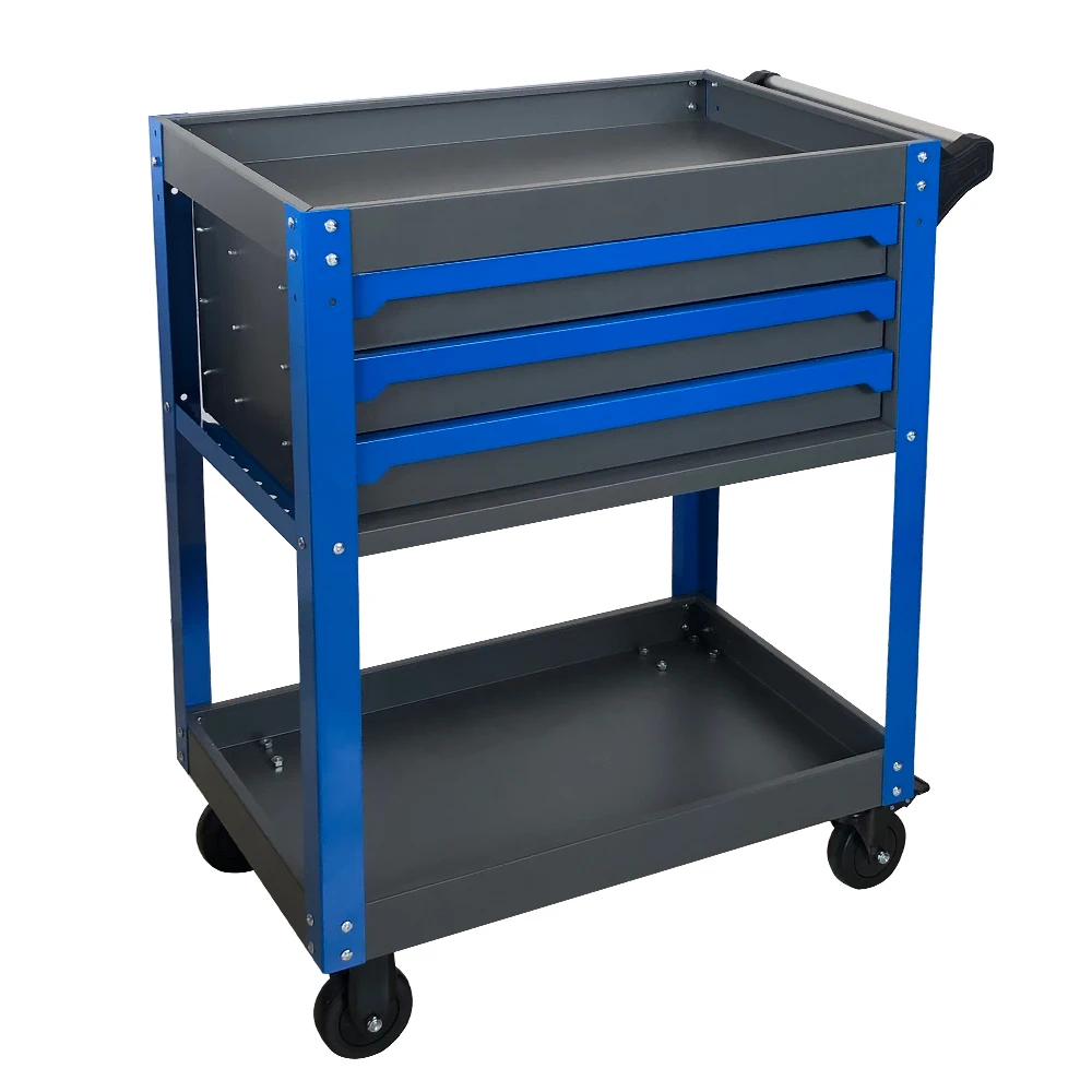 Tool Sets Rolling Box Heavy Duty Stainless Steel Tool Chest 3 Drawers Tool Cabinet Cart Trolley