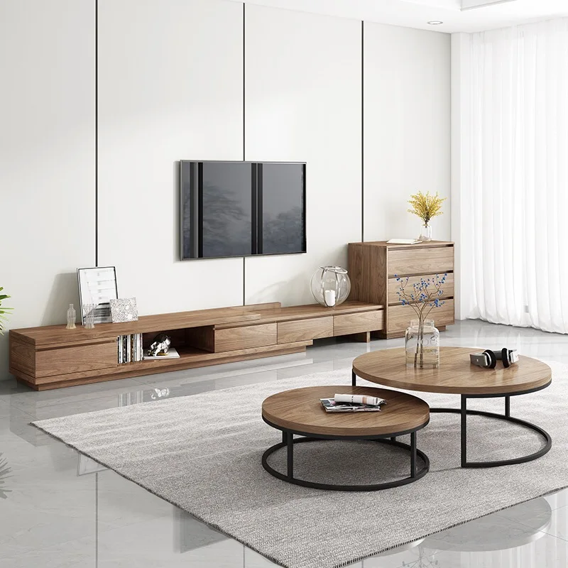 Nordic super long living room furniture retractable coffee table TV cabinet(UL-11N0418.2)