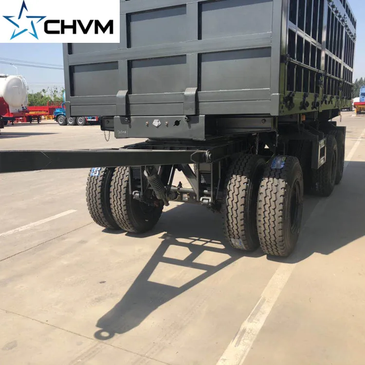 Китай прицеп 2 оси Тяговый буксировочный Долли грузовой полный Traile rFence прицеп насыпной грузовой Трактор Гидравлический самосвал для продажи
