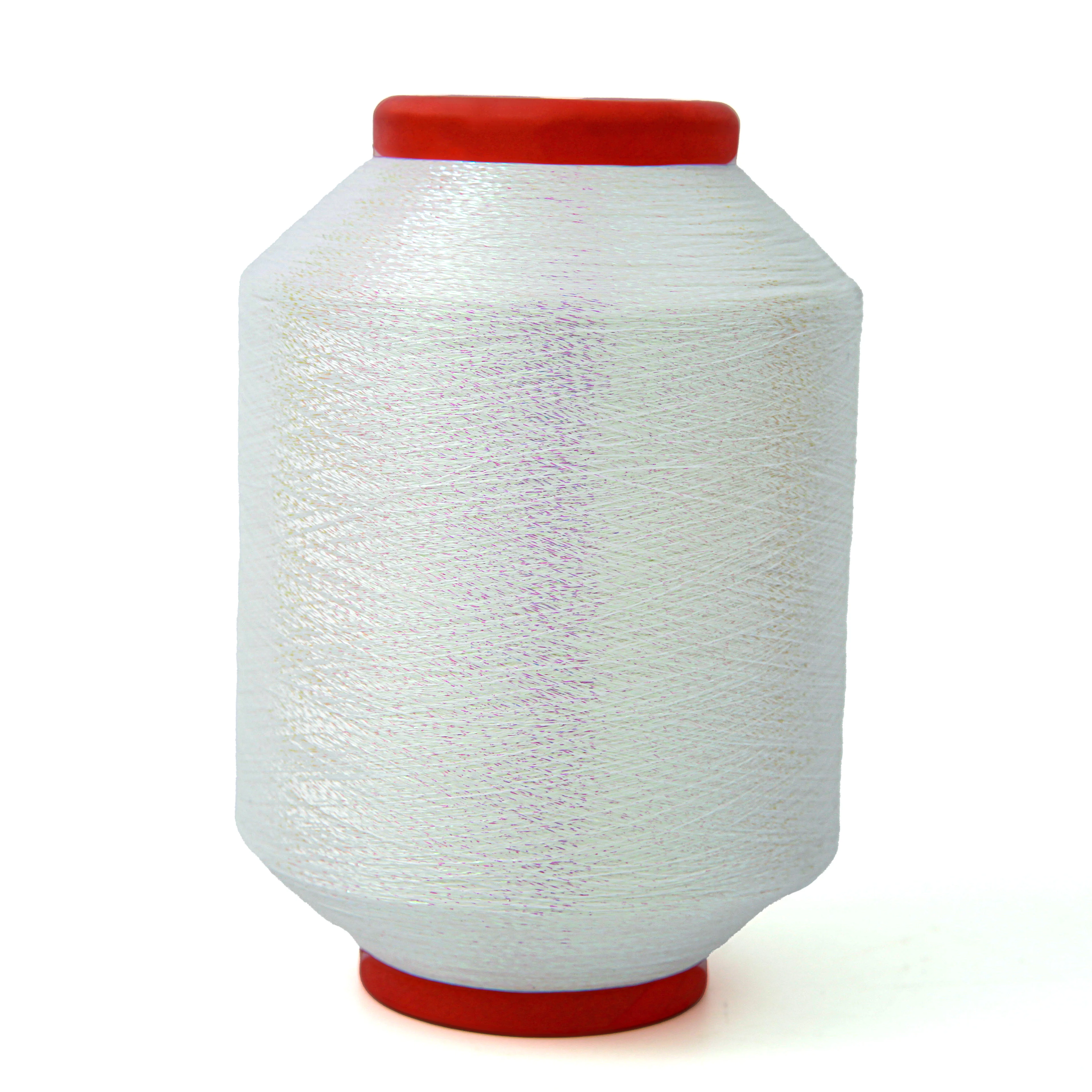 PET Film tricolor laser color Tricolour Metal Yarn for Knitting Yarn and Embroidery pure gold Yarns for m type