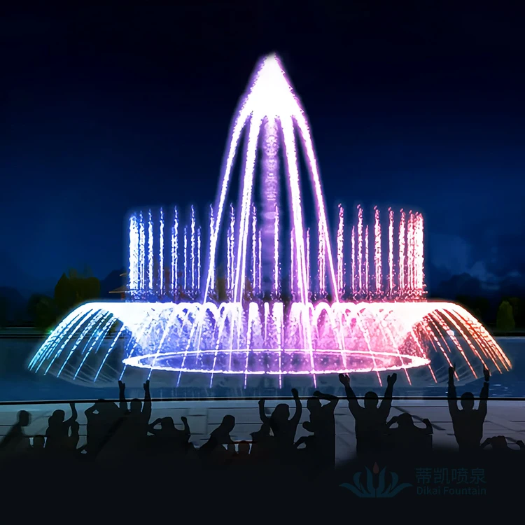 Hot-sale Customized Outdoor Large-scale Lake Water Musical Fountain DMX Light Water Screen Movie