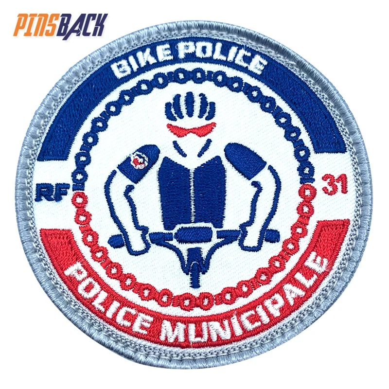 Custom badges style high density embroidered letters 3D embroidery woven patch