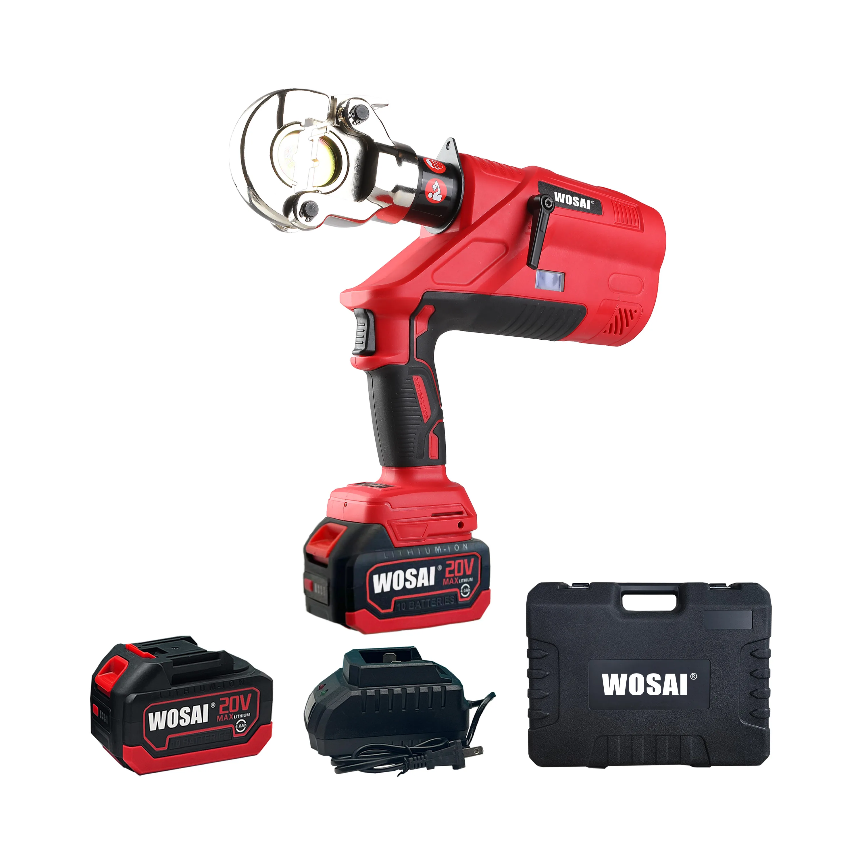 WOSAI Battery Powered Hydraulic Cordless Crimping Battery Press Tool Crimper