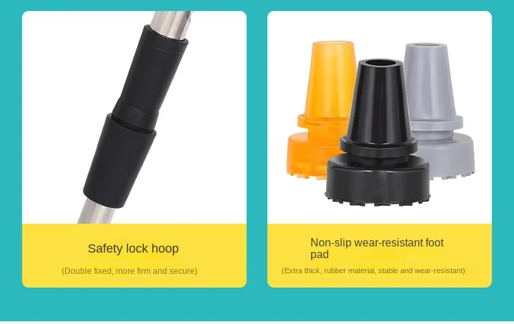 Aluminum Alloy Elderly Walking Cane Adjustable Walking Stick For Limited Mo