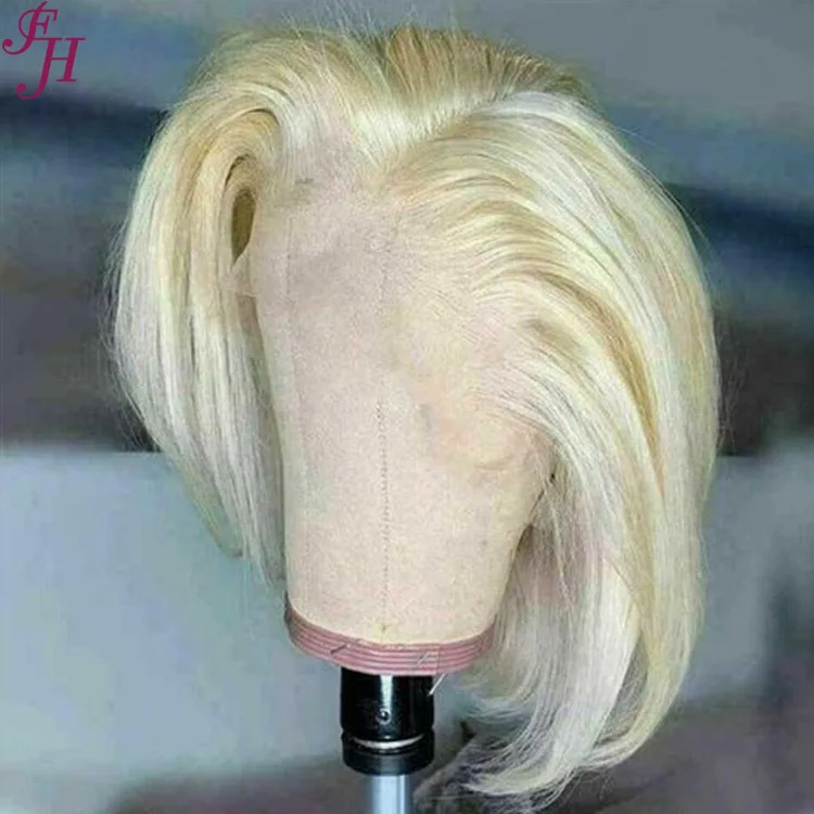 FH ladies 613 short lace front hair wig hd blonde color frontal bob wig blonde 613 bob human hair wigs