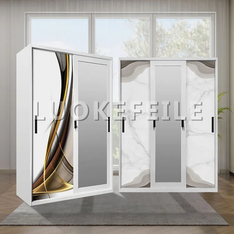 Good Selling Indonesia Clothes Cabinet Wardrobe Metal Wardrobe With Mirror