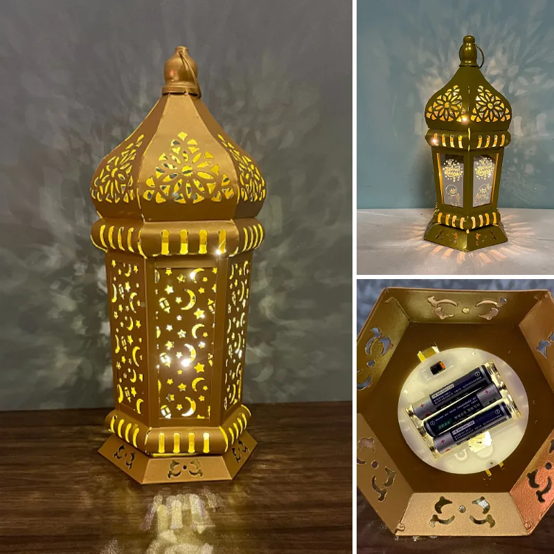 led iron lantern home tabletop display festive wind lantern crafts decoration pieces