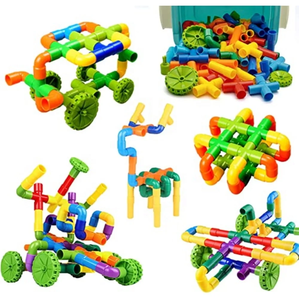 Pipes Tube Building Connector Toys Construction Educational Toys for Kids Sensory Pop Tubes Erector Set