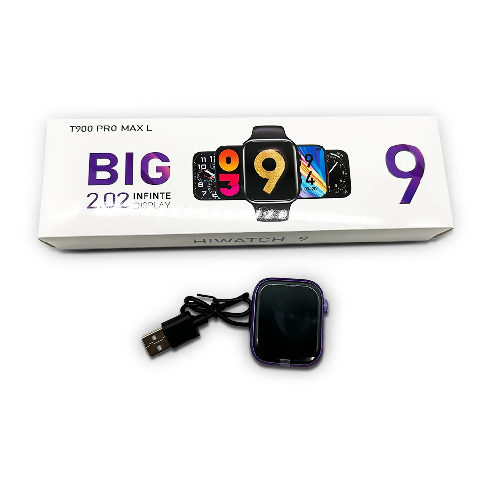 Smart watch T900 pro max L 2.02 Inch Series 9 Fitpro App Wireless Charging BT Calling Message Reminder T900 series 9 smartwatch