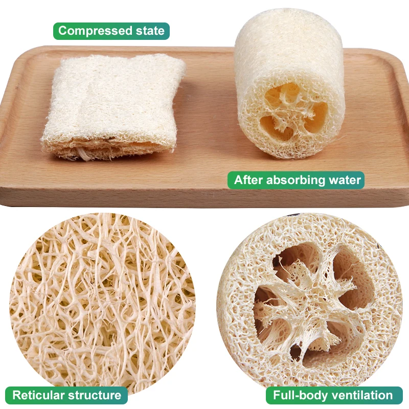 OEM Loofah щетка для ванны 4-дюймовая секция и сегменты Luffa разной длины улыбка папа губка