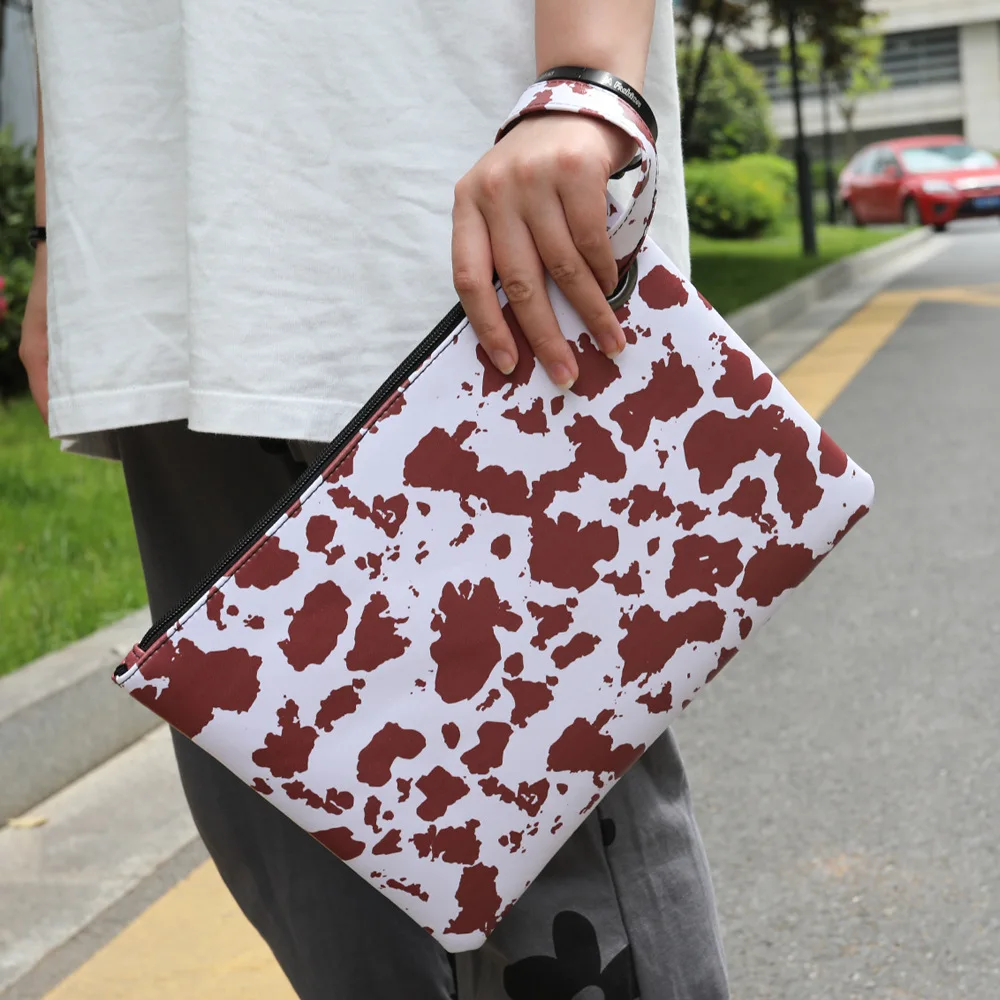 PU leather Leopard Sunflower Patterns Western Style Trendy Classic Clutch Wristlet Purse for Women Mama Wallet Vietnam Factory