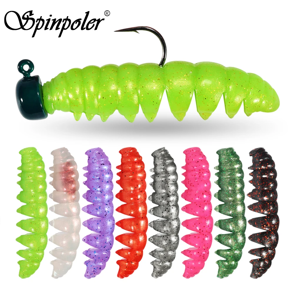 Spinpoler Poor Worm TPR Floating Soft Plastic Bait Bionic Caterpillar Segemented Swimbait Fishing Lure For Trout Bass Ned Wacky