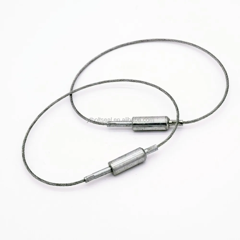 Disposable adjustable high quality safety metal cable seal with tension stainless steel wire/company logo/bar code