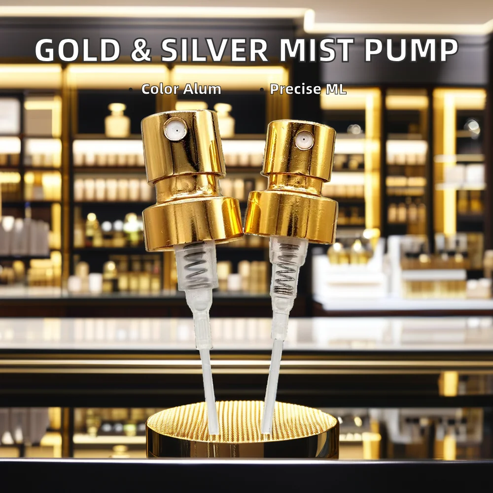 15mm 18mm 20mm Golden Silver Gold Aluminum-Plastic Fine Mist Perfume Glass Bottle with Crimp Pump Liquid Cosmetics Fragrances