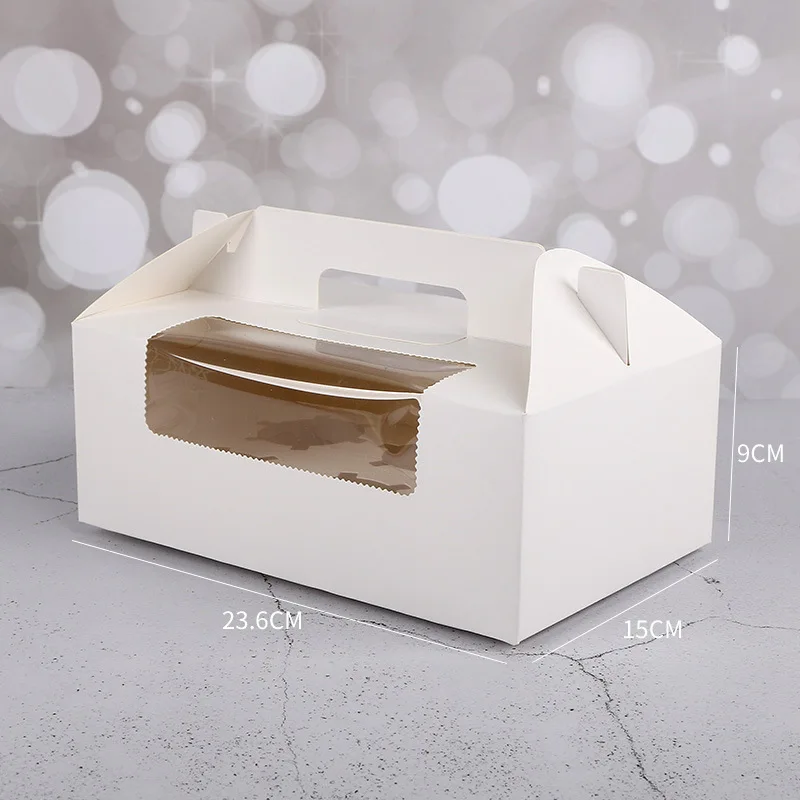 Оптовая продажа, глубокая индивидуальная причудливая коробка для кексов с 6 отверстиями и ручкой