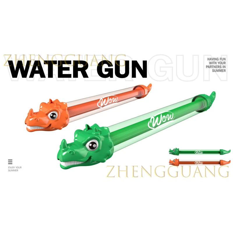 Zhengguang Dinosaur Double Barrel Pull Out Spray Water Squirter Shooter Water Gun Hand Pumping Single Tube Dolphin Water Gun