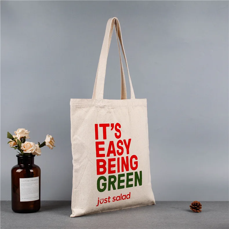 Handled Muslin Cotton Shopping Bag Durable custom design tote bag canvas bag