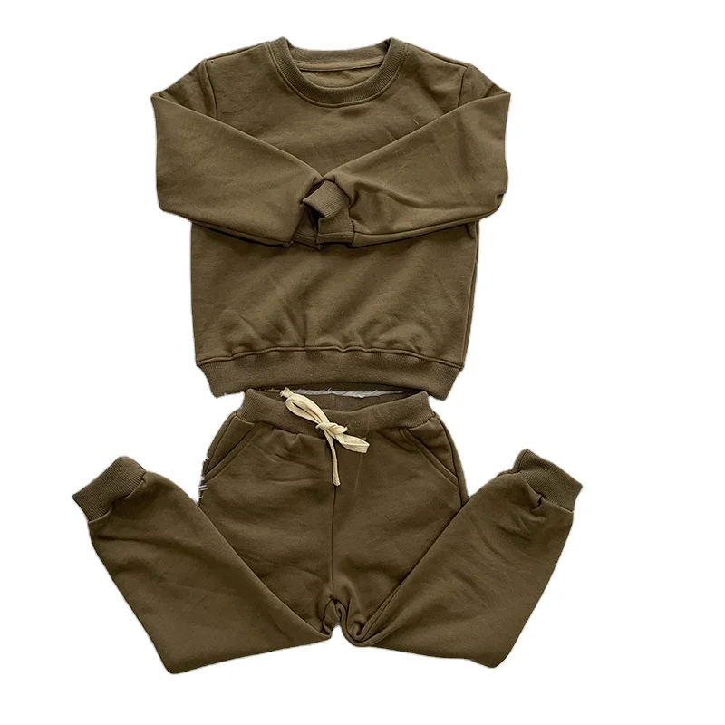 kids clothing fleece cotton tracksuits children high quality sweatshirt boys pants jogger