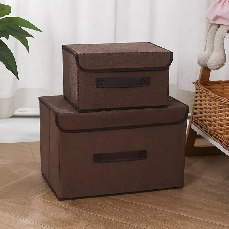Onsin Hot Selling Household Fabric Folding Clothing Sundries Portable Dust Belt Storage Box Wardrobe Closet Cloth Organizer Bins