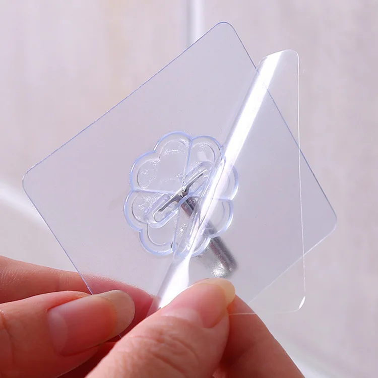 Stick strong paste hook free punching no mark bearing transparent viscose kitchen hook no mark strong Force adhesive hook