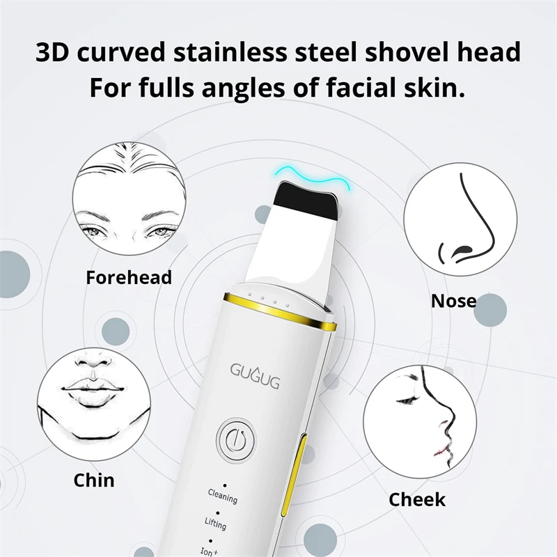 Новое поступление инструменты для ухода за кожей шпатель кожи глубокое очищение удаление черных точек очиститель пор ультразвуковой
