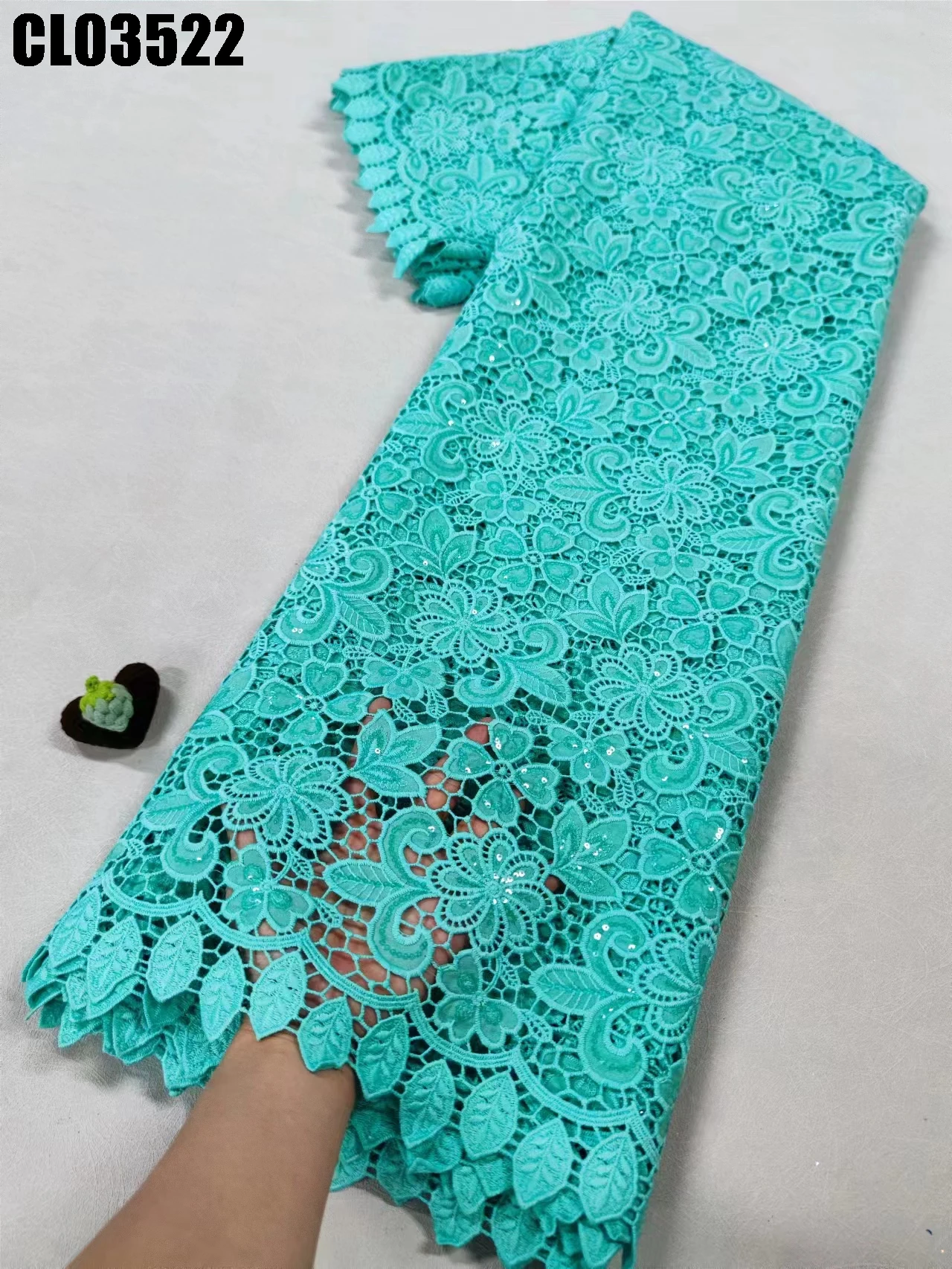 High Quality Soft White African Embroidered Lace Fashionable WaterSoluble Milk Silk Cord Lace Fabric For Party Aso Ebi Dress