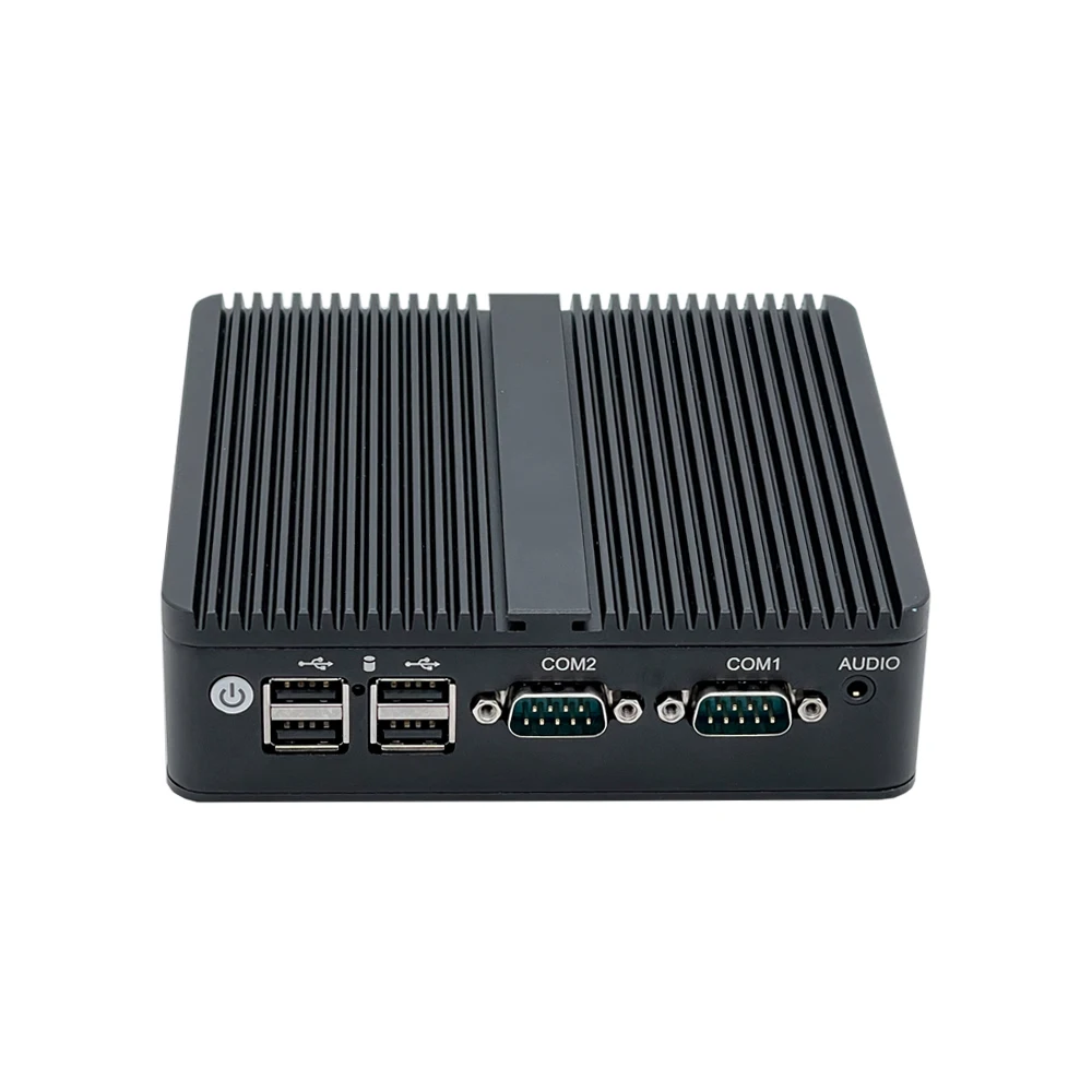 Fully enclosed fanless design mini PC Dual Gigabit Ethernet ports mini PC Support VGA+ HDMI dual display interface